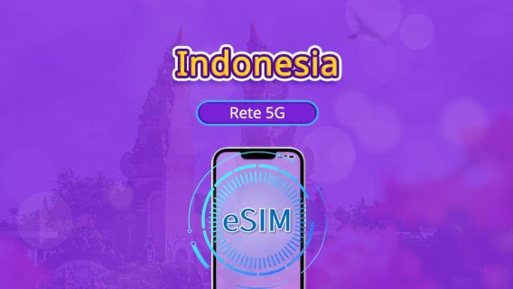 Indonesia | eSIM 4G/5G | Pacchetto giornaliero/di dati | Tariffazione a 24 ore | Durata da 1 a 30 giorni | Codice QR