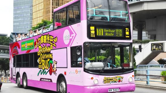 perjalanan satu hari Pulau Cheung Chau dan Pusat Kota Hong Kong dengan bus pariwisata Atap Terbuka Rombongan Kecil dan Teh Sore Gaya Hong Kong