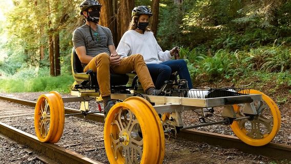 Redwoods Railbike Along Pudding Creek