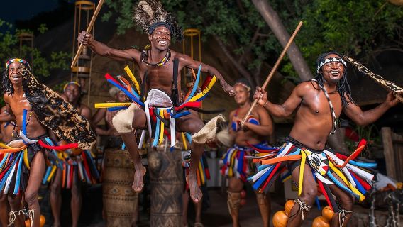 Boma Dinner and Drum Show in Victoria Falls with Pickup