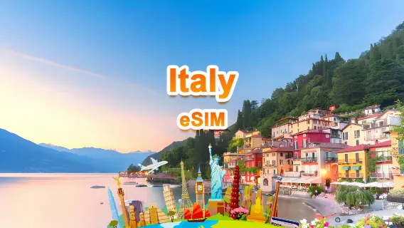 Italy 4G/5G eSIM | Daily package/Total package | 1GB/day-total 30GB | 1-30 days | 24-hour system | QR code