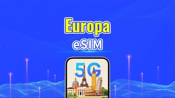 Europa 5G eSIM  | Compatível com IA e TikTok | Pacote de dados diário/total | 1–30 dias | Cobrança de 24 horas | Código QR