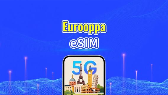 Euroopan eSIM | 5G/4G | nopea data | päiväpaketti/datapaketti | 24 tuntia | 1-30 päivää | QR-koodi