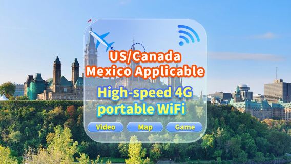 [Universal in the United States, Canada and Mexico] 4G network | Unlimited traffic | Self-pickup at the airport | WiFi rental, high-speed traffic, shared by multiple people, ready to use at boot, 12H standby, 24H customer service