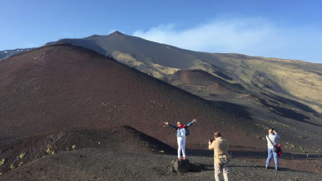 From Taormina: Mount Etna upper craters and Alcantara Gorges