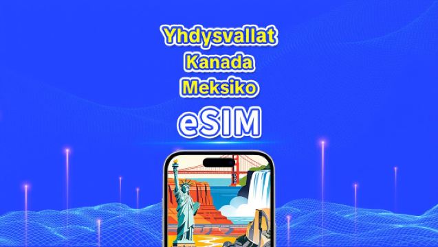 USA/Kanada/Meksiko eSIM | 5G/4G | Päiväpaketti/liikennepaketti | 24 tunnin laskutus | 1–30 päivää | QR-koodi