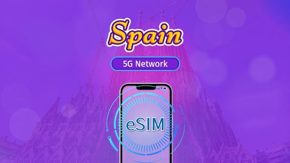 إسبانيا | eSIM 5G | يدعم تيك توك وChatGPT | باقة يومية / باقة بيانات | فوترة حسب اليوم الطبيعي | 1-30 يومًا | رمز QR