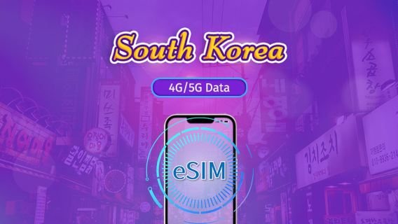 Korea Selatan | eSIM 5G | Paket Harian/Paket Total | Penagihan 24 Jam | 1–30 Hari | Kode QR