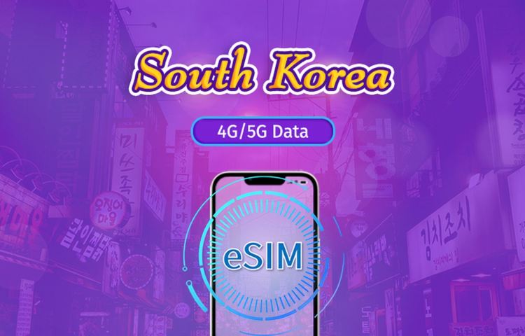 Hàn Quốc | eSIM 5G | Vé ngày/Gói tổng | Tính phí mỗi 24 giờ | 1-30 ngày | Mã QR