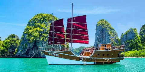 泰國喀比紅帆船日落之旅 精品小團/海鮮BBQ/上門接送/浮潛