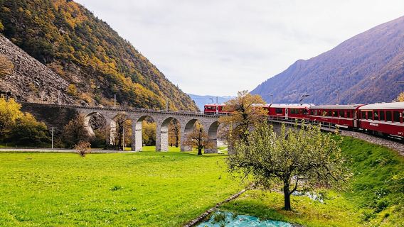 Bernina Red Train and St. Moritz Journey from Milan