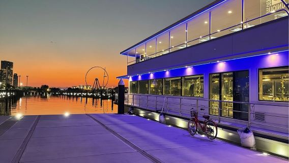 Dubai Marina Dhow Cruise by Catamaran-Glass Boat with Buffet+ Soft Drinks+Live Performance