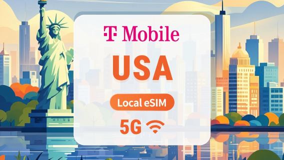 الولايات المتحدة | T-Mobile eSIM 5G | IP محلي بتأخير منخفض | تغطية بورتوريكو | يدعم ChatGPT وTikTok | خيارات باقات 15/30/60 يومًا | شراء واستخدام فوري | رمز QR