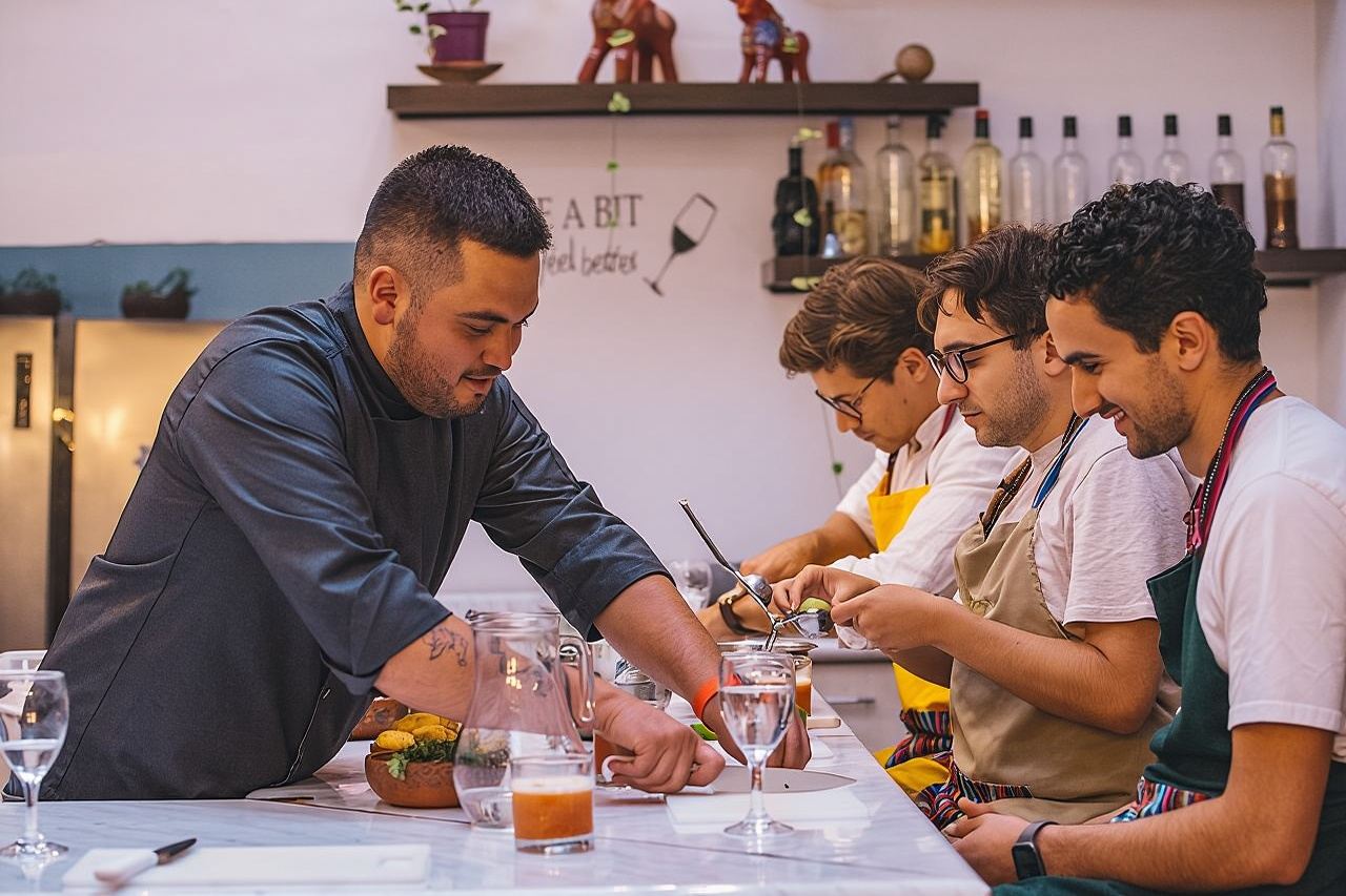 Mercado local y clase de cocina peruana con pisco sour en Cusco