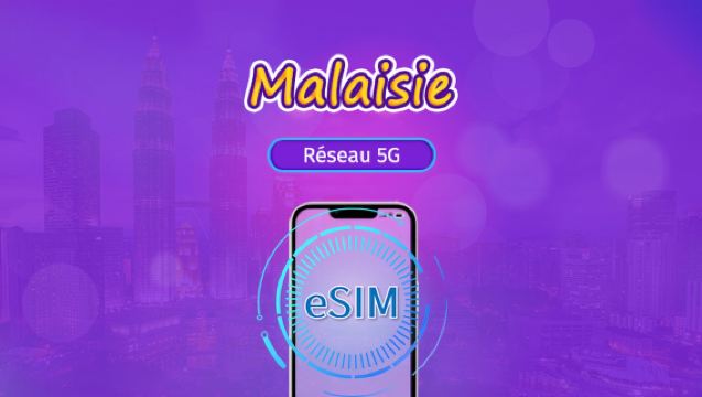 Malaisie | eSIM 5G | Forfait journalier/forfait total | Facturation 24h | 1 à 30 jours | Code QR