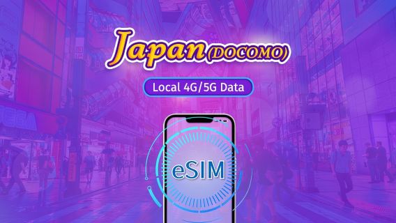 Japan | DOCOMO 4G eSIM | Day Pass/Total Package | Natural Day Billing | 1-30 days | QR code