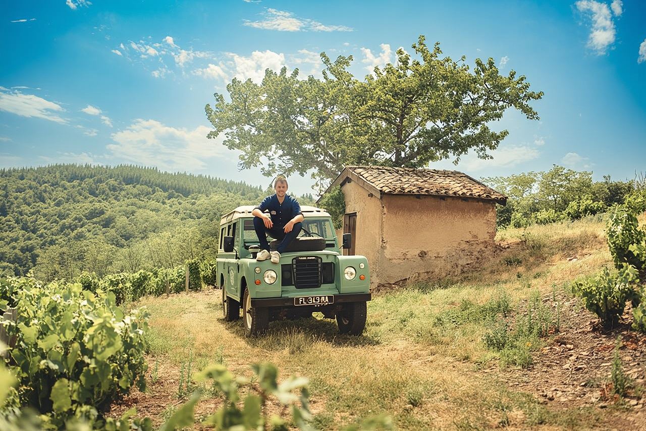 Tour privato di un giorno intero del Beaujolais a bordo di una Land Rover d'epoca