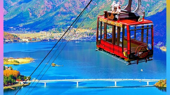 Salita in funivia al Lago Kawaguchi + tour rigenerante a Saiko Iyashino-Sato Nenba, con esperienza del tè in omaggio e vista sul Monte Fuji