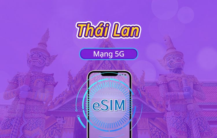 Thái Lan | eSIM 5G | Vé ngày/Gói tổng | Tính phí mỗi 24 giờ | 1-30 ngày | Mã QR