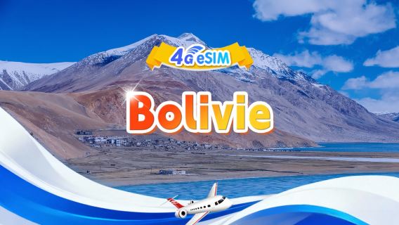 Carte SIM 4G Bolivie | Forfait journalier/Forfait total | 1 Go/jour - 30 Go au total | 1 à 30 jours | Format 24 heures | Code QR