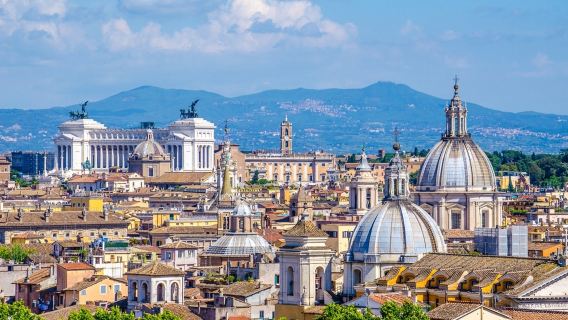 โคลอสเซียม + ประตูชัยคอนสแตนติน + เนินเขาจิอานิโคโล + น้ำพุเนปจูน