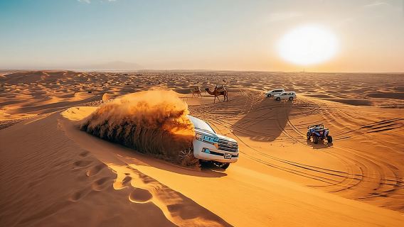 Desert Safari Dengan Makan Malam BBQ, Quad Ride Falcon Photo Sandboarding