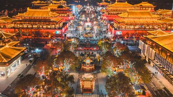 Xi'an Romance of the Tang Dynasty Show Platinum Ticket + Local Cuisine + Night Tour of Tang Paradise + Grand Tang Mall