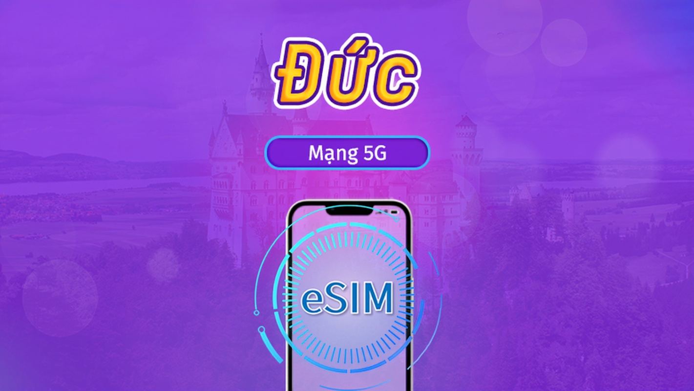 Đức | 4G/5G eSIM | Gói trọn gói | Tính phí mỗi 24 giờ | 7–30 ngày | Mã QR
