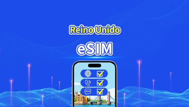 Reino Unido 5G eSIM | CTExcel (Red EE) | Plan de datos total con llamadas y SMS | 7-30 días | Facturación de 24 horas | Código QR