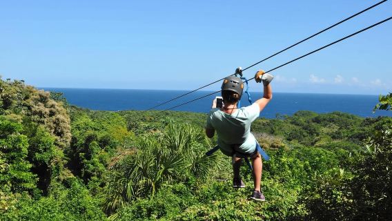 Zipline Siêu Nhân tại Roatan với Khỉ/Lười và Lặn Ống Thở