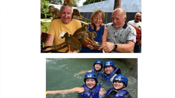 Interaksi Lawatan Monyet dan air terjun Damajagua di Puerto Plata.