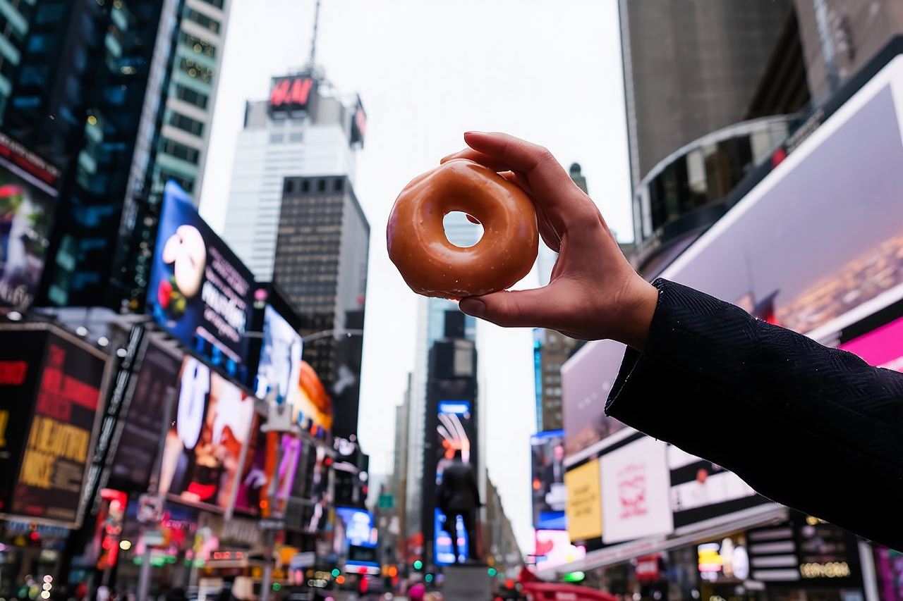 ไทม์สแควร์และร็อคกี้เฟลเลอร์เซ็นเตอร์ผจญภัยโดนัทแสนอร่อย