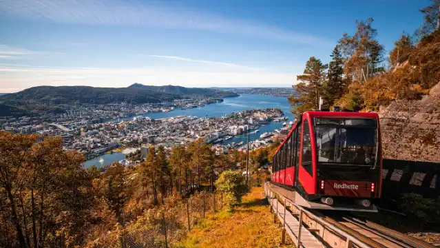 ノルウェー + ブリッゲン + フロヤンベルク + ブリッゲン美術館 + フロヤンベルクのケーブルカー