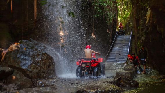 Jambe Asri ATV Bali - Cascada, Cueva de Barong, Puente Colgante, Río, Selva, Arrozales y Charco de Barro