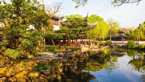 Suzhou: Jardín del Administrador Humilde + Templo de Hanshan + Bosque de los Leones + Lago Jinji|Chino, inglés, ruso y español - tour privado#