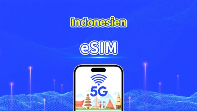 Indonesien eSIM | Höghastighetsdata | 5G/4G | Dagspaket/Datapaket | Kalenderdag | 1-30 dagar | QR-kod