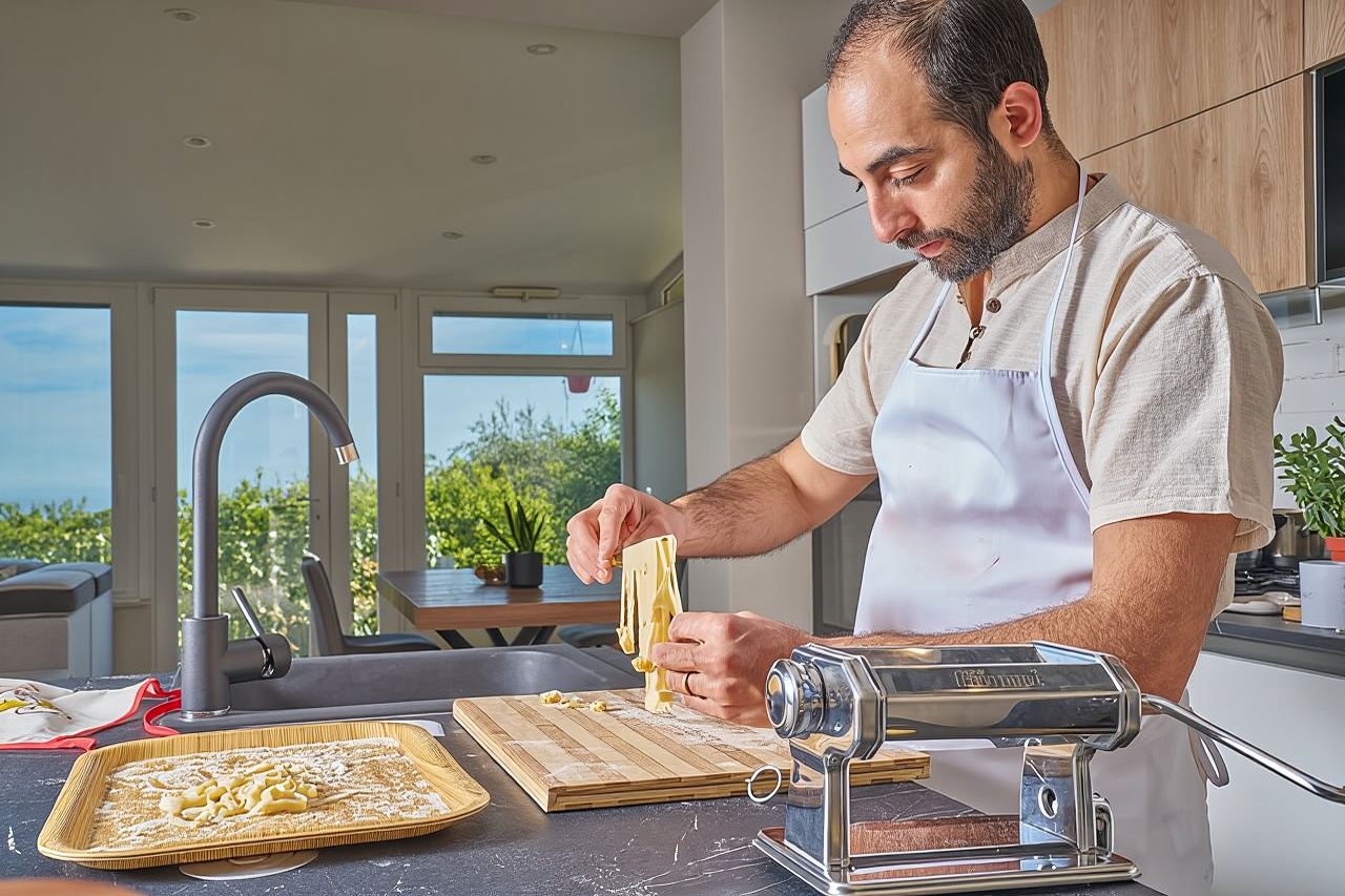 Clase de cocina en una villa con vista a Palermo