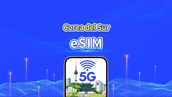 Corea del Sur 5G eSIM | Cobertura multired eSIM 5G | Paquete de datos diario/total | 1–30 días | Facturación por día calendario | Código QR