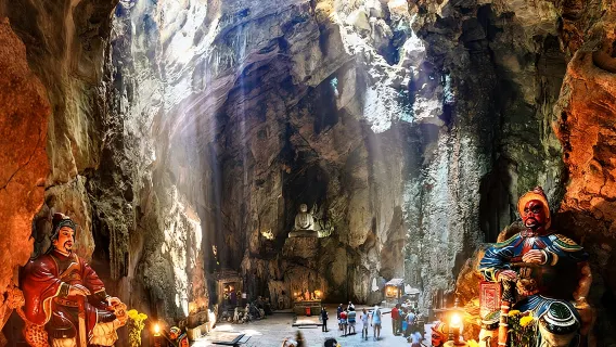 MARBLE MOUNTAINS – MONKEY MOUNTAIN – AM PHU CAVE MORNING TOUR by Trip from 25 USD