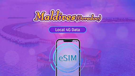 Maldives | Ooredoo 4G eSIM | Gói trọn gói | Thanh toán theo ngày tự nhiên | 10 ngày | Mã QR