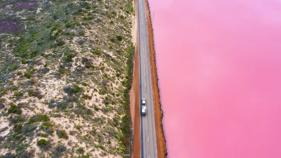 Tour di 3 giorni in cinese ai laghi rosa, Pinnacles, Kalbarri e finestra naturale dell'Australia Occidentale