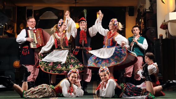 Cracovia: Espectáculo folclórico y cena de tres platos en el Café Jama Michalika