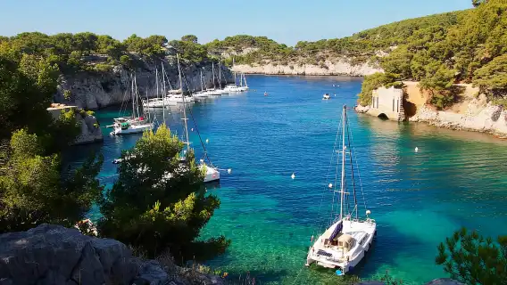 Cassis, Calanque of Port Miou and Cap Canaille from Aix