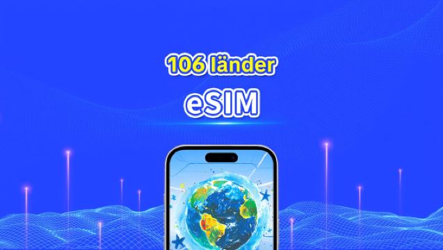 Global eSIM för 106 länder | 4G/5G | Höghastighetsdata | Daglig paket/datapaket | 24-timmars debitering | 1-30 dagar | QR-kod