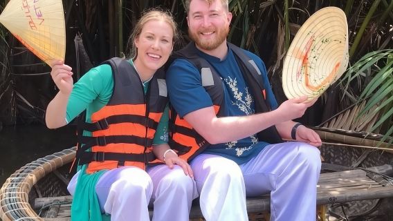 Basket Boat in Hoi An( visit water coconut forest,Crab fishing )