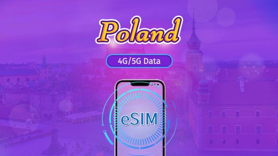 Польша|4G/5G eSIM|Пакет трафика|Трафик сбрасывается раз в 24 часа|7-30 дней|QR-код