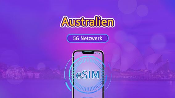 Australien | 5G/4G eSIM | Tagespass / Datenvolumen-Paket | Abrechnung nach Kalendertag  | 1-30 Tage | QR-Code