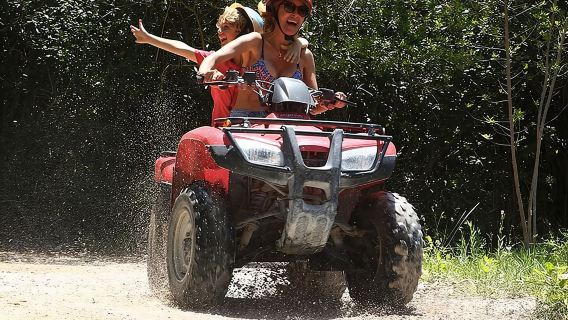 สนามแข่งรถ ATV ในแคนคูน ขี่ม้า ซิปไลน์ เซโนเต้ อาหารกลางวัน
