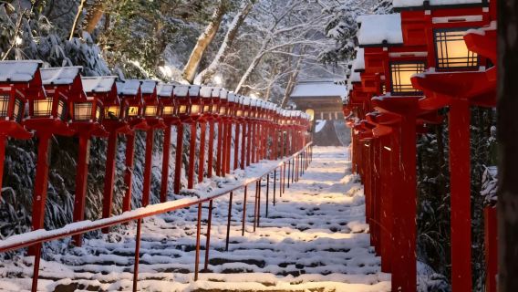 Ab Osaka: Tagesausflug zum Kurama-Tempel, Kurama Onsen mit natürlichem Schwefelwasser und zum Kibune-Schrein