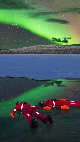 Finland Rovaniemi Northern Lights Floating Experience/Classic Activity/Includes Warm Floating Suit/Hot Tea